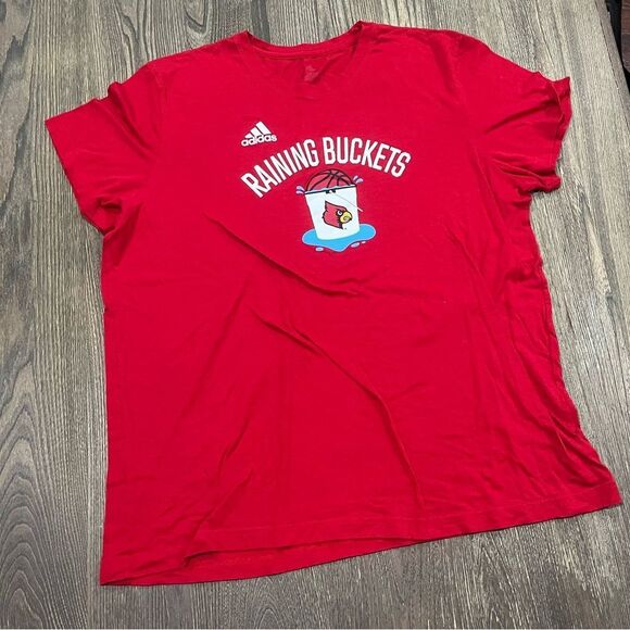 Adidas Mens T-Shirt Raining Buckets Print Short Sleeve Round Neck Red Size 2XL - Picture 1 of 6
